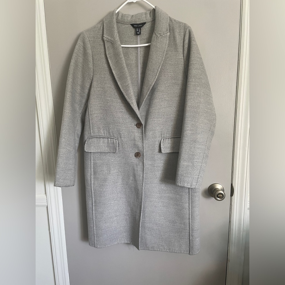 New Look Light Gray Women's Coat Sz 8